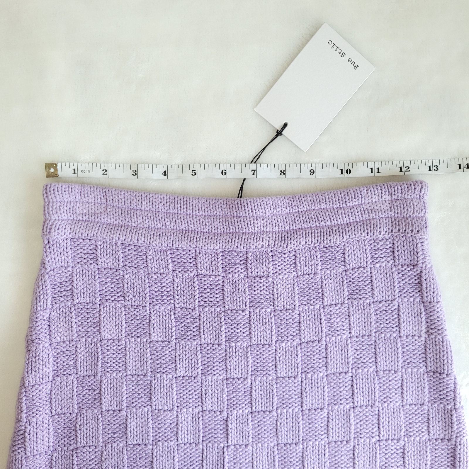 Rue Stiic Kenzie Cotton Check Knit Midi Skirt - Lavender Purple Xs — image 4 of 8